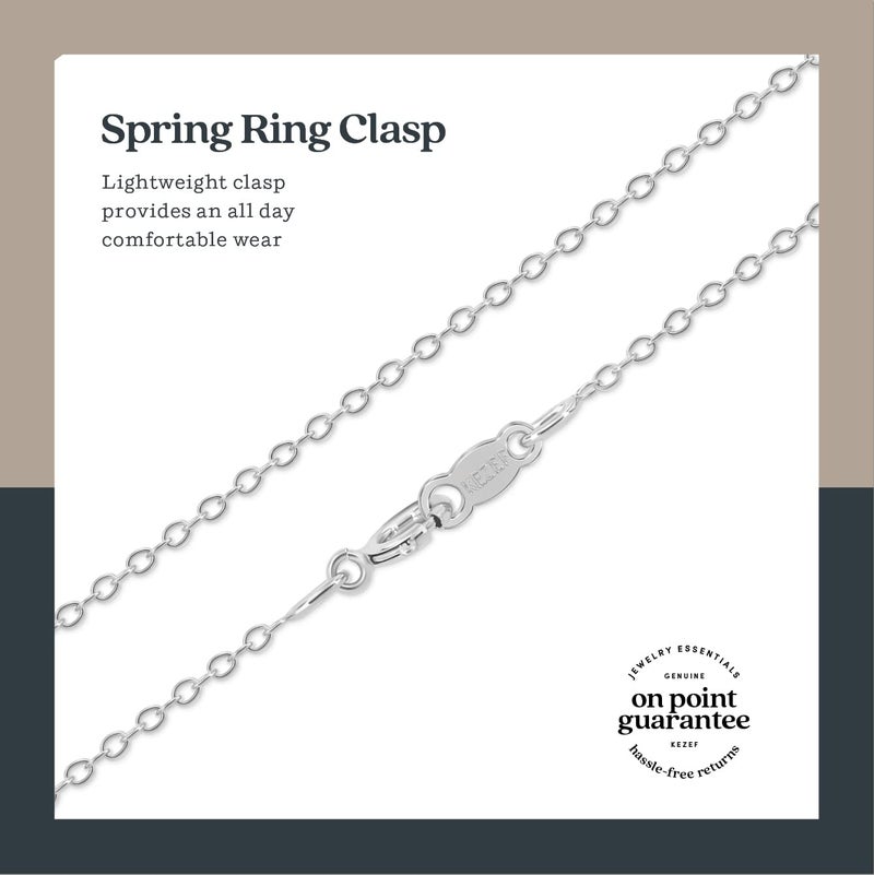 Kezef 1mm 925 Sterling Silver Necklace for Women | 16-36 inch long Silver, 18k Gold, Rose Gold Necklaces for Women - Made In Italy Real Cable Chain Jewelry | Dainty cadena de plata s925 para mujer - Image 4
